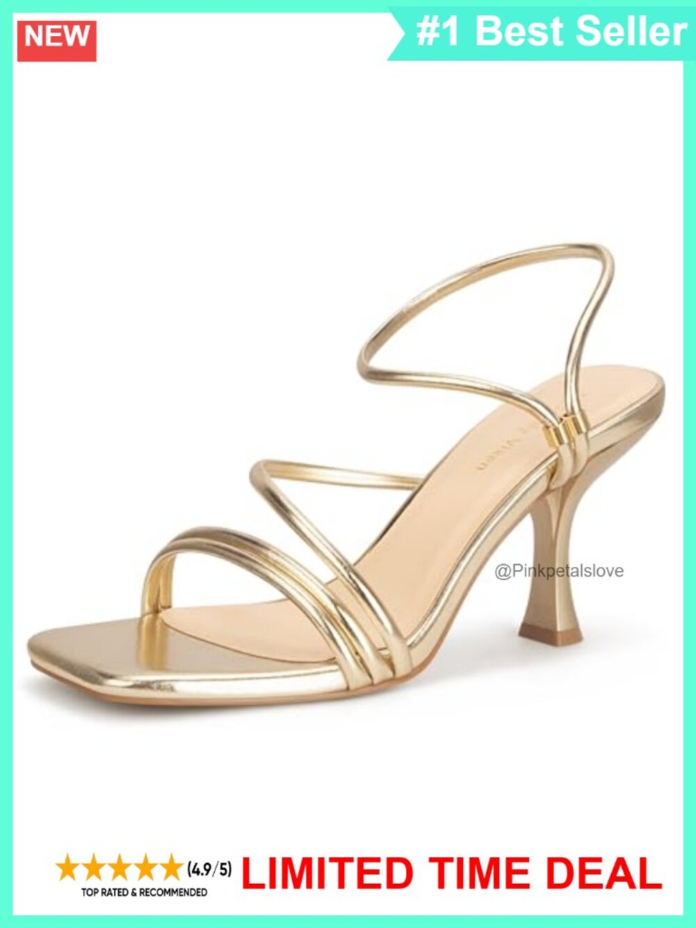 Women's Strappy Kitten Heels Square Open Toe Sandals Ankle Strap Shoes